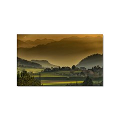 Mountains Village Trees Hills Sticker (rectangular) by Sarkoni