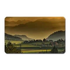 Mountains Village Trees Hills Magnet (rectangular) by Sarkoni