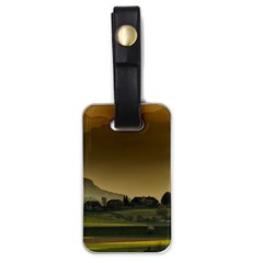 Mountains Village Trees Hills Luggage Tag (one Side) by Sarkoni