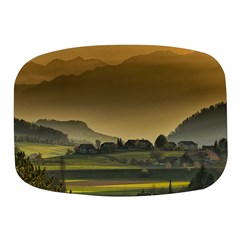 Mountains Village Trees Hills Mini Square Pill Box by Sarkoni