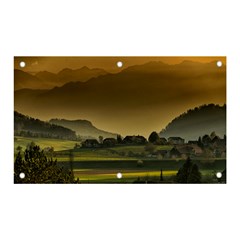 Mountains Village Trees Hills Banner And Sign 5  X 3  by Sarkoni