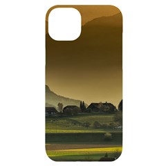 Mountains Village Trees Hills Iphone 14 Plus Black Uv Print Case by Sarkoni