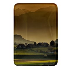 Mountains Village Trees Hills Rectangular Glass Fridge Magnet (4 Pack) by Sarkoni