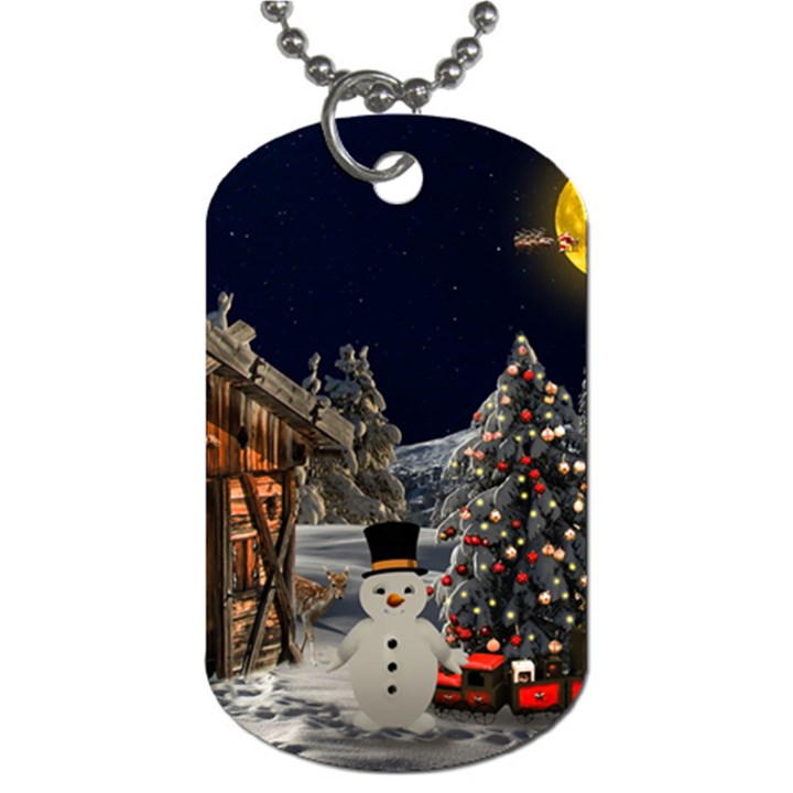 Christmas Landscape Dog Tag (One Side)