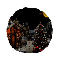 Christmas Landscape Standard 15  Premium Round Cushions by Sarkoni