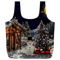 Christmas Landscape Full Print Recycle Bag (xl) by Sarkoni