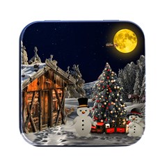 Christmas Landscape Square Metal Box (black) by Sarkoni