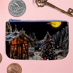 Christmas Landscape Large Coin Purse by Sarkoni