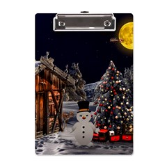 Christmas Landscape A5 Acrylic Clipboard by Sarkoni