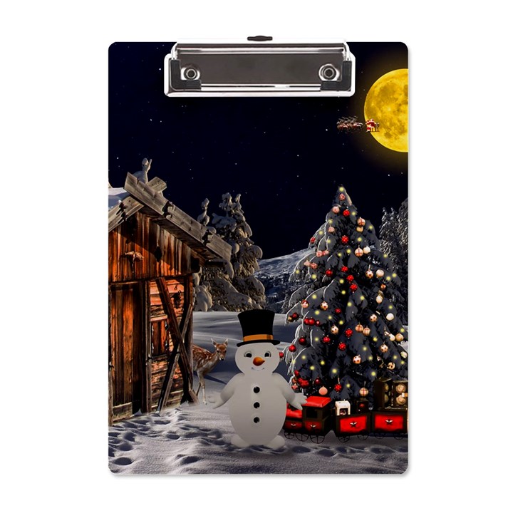 Christmas Landscape A5 Acrylic Clipboard