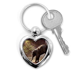 Baby Elephant Watering Hole Key Chain (heart) by Sarkoni