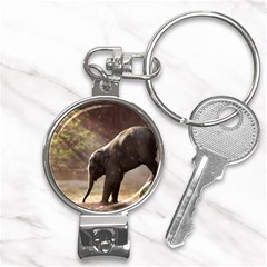 Baby Elephant Watering Hole Nail Clippers Key Chain by Sarkoni