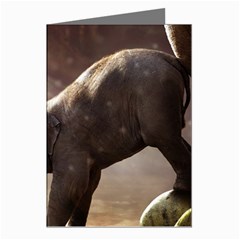 Baby Elephant Watering Hole Greeting Cards (pkg Of 8) by Sarkoni