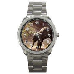 Baby Elephant Watering Hole Sport Metal Watch by Sarkoni