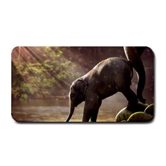 Baby Elephant Watering Hole Medium Bar Mat by Sarkoni