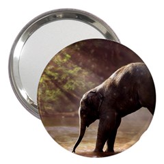 Baby Elephant Watering Hole 3  Handbag Mirrors by Sarkoni