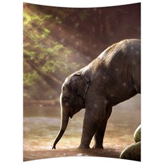 Baby Elephant Watering Hole Back Support Cushion by Sarkoni