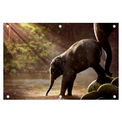 Baby Elephant Watering Hole Banner And Sign 6  X 4  by Sarkoni