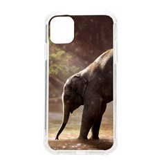 Baby Elephant Watering Hole Iphone 11 Tpu Uv Print Case by Sarkoni