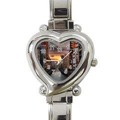 River Buildings City Urban Heart Italian Charm Watch by Sarkoni