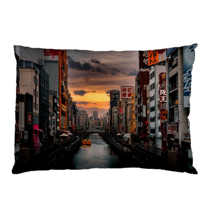 River Buildings City Urban Pillow Case