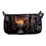 River Buildings City Urban Shoulder Clutch Bag Front