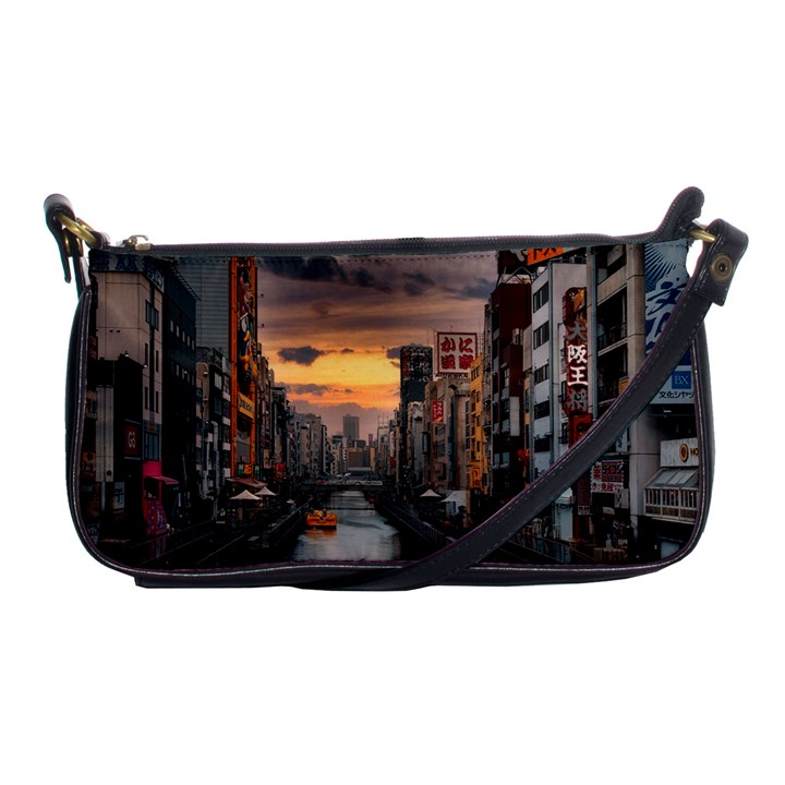 River Buildings City Urban Shoulder Clutch Bag