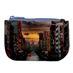 River Buildings City Urban Large Coin Purse by Sarkoni