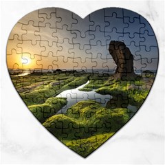 Coast Algae Sea Beach Shore Jigsaw Puzzle (heart) by Sarkoni