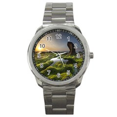 Coast Algae Sea Beach Shore Sport Metal Watch by Sarkoni