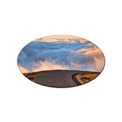 Landscape Sky Clouds Mountain Road Sticker (oval) by Sarkoni