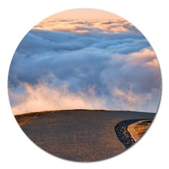 Landscape Sky Clouds Mountain Road Magnet 5  (round) by Sarkoni