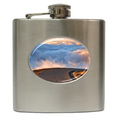 Landscape Sky Clouds Mountain Road Hip Flask (6 Oz) by Sarkoni