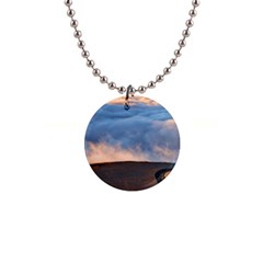 Landscape Sky Clouds Mountain Road 1  Button Necklace by Sarkoni