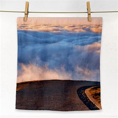 Landscape Sky Clouds Mountain Road Face Towel by Sarkoni