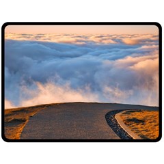 Landscape Sky Clouds Mountain Road Fleece Blanket (large) by Sarkoni