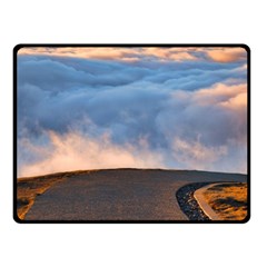 Landscape Sky Clouds Mountain Road Fleece Blanket (small) by Sarkoni