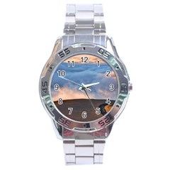 Landscape Sky Clouds Mountain Road Stainless Steel Analogue Watch by Sarkoni