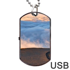 Landscape Sky Clouds Mountain Road Dog Tag Usb Flash (one Side) by Sarkoni