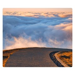 Landscape Sky Clouds Mountain Road Two Sides Premium Plush Fleece Blanket (small) by Sarkoni