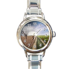 Climate Landscape Round Italian Charm Watch by Sarkoni