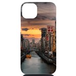 River Buildings City Urban iPhone 14 Plus Black UV Print Case Front