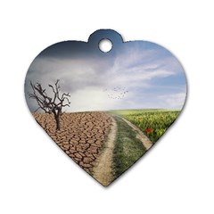 Climate Landscape Dog Tag Heart (two Sides) by Sarkoni