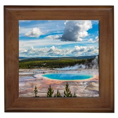 Mountains Trail Forest Yellowstone Framed Tile by Sarkoni