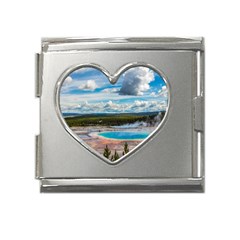 Mountains Trail Forest Yellowstone Mega Link Heart Italian Charm (18mm) by Sarkoni