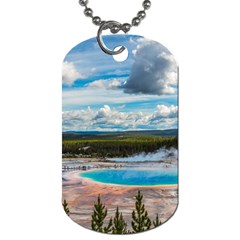 Mountains Trail Forest Yellowstone Dog Tag (one Side) by Sarkoni