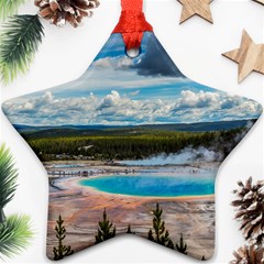 Mountains Trail Forest Yellowstone Star Ornament (two Sides) by Sarkoni