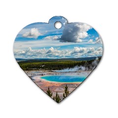 Mountains Trail Forest Yellowstone Dog Tag Heart (one Side) by Sarkoni