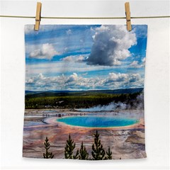 Mountains Trail Forest Yellowstone Face Towel by Sarkoni