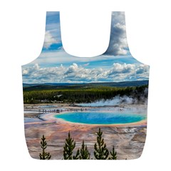 Mountains Trail Forest Yellowstone Full Print Recycle Bag (l) by Sarkoni